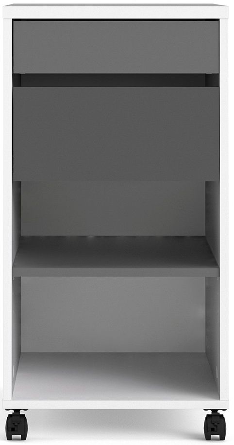 Function Plus White and Grey File Cabinet