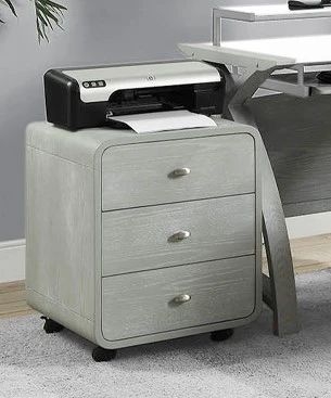 Curve Pedestal - Grey - 3 Drawer - PC201 3DR