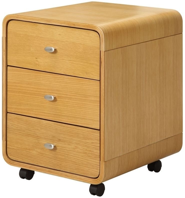 Curve 3 Drawer Pedestal - Oak - PC201 3DR