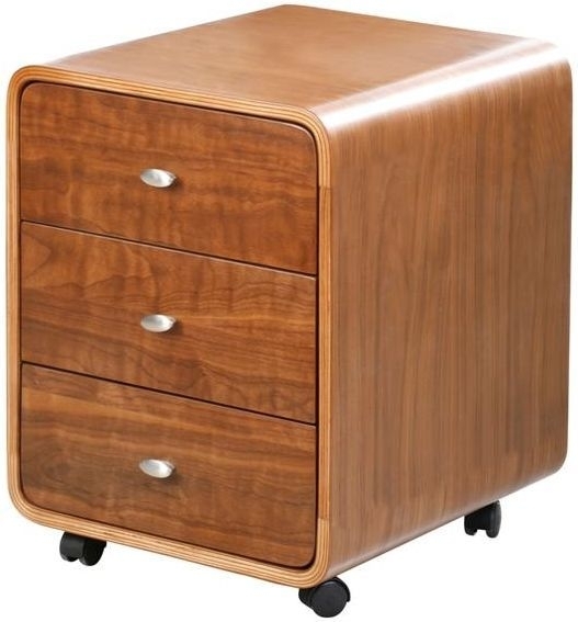 Curve 3 Drawer Pedestal - Walnut - PC201 3DR