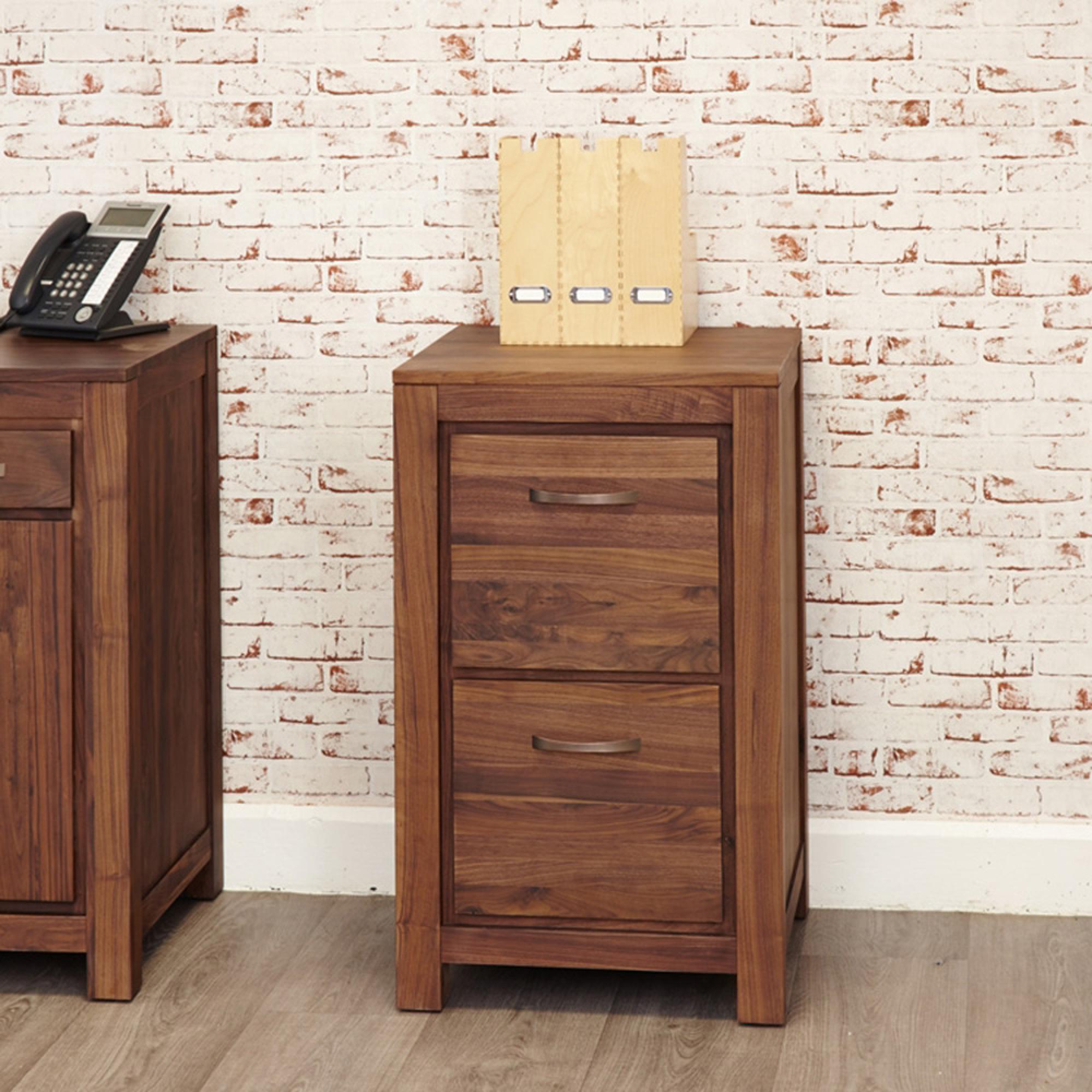 Madera Walnut 2 Drawer Filing Cabinet