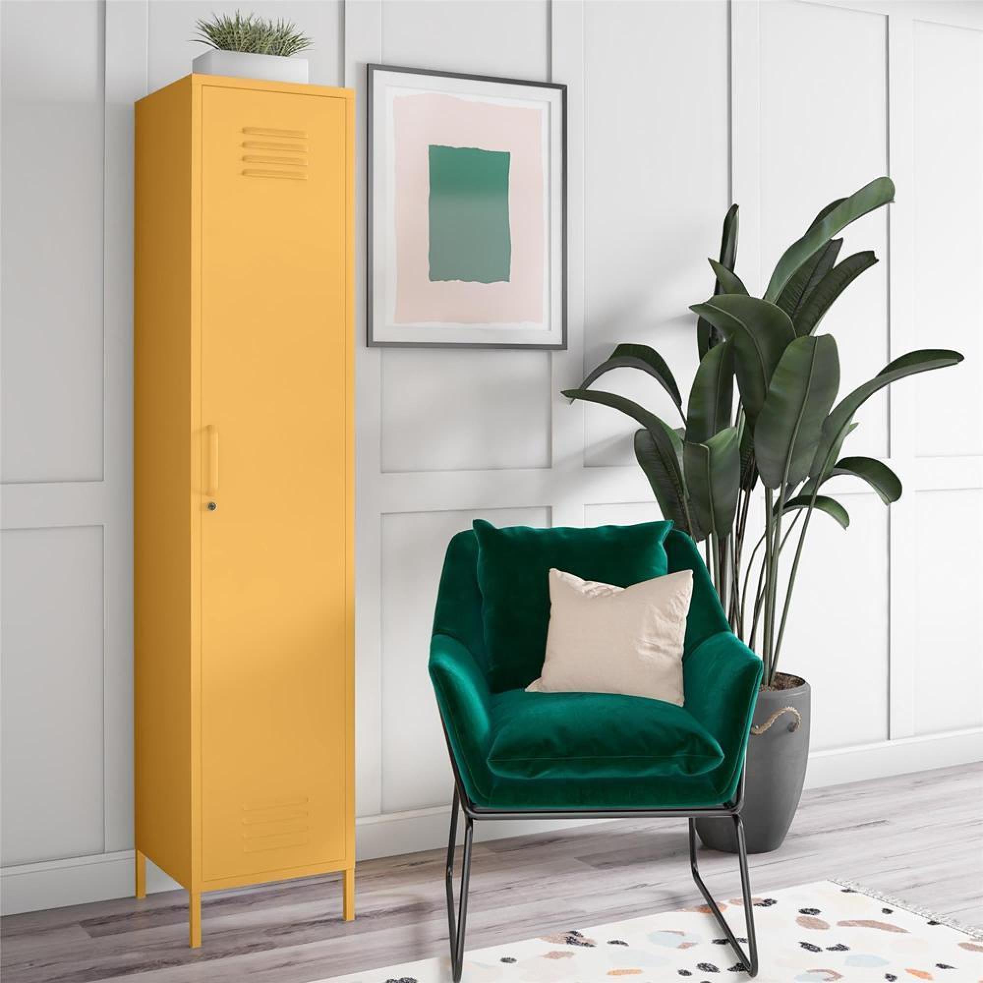 Novogratz Cache Tall Locker Storage Cabinet - Yellow - 5244814COMNUK