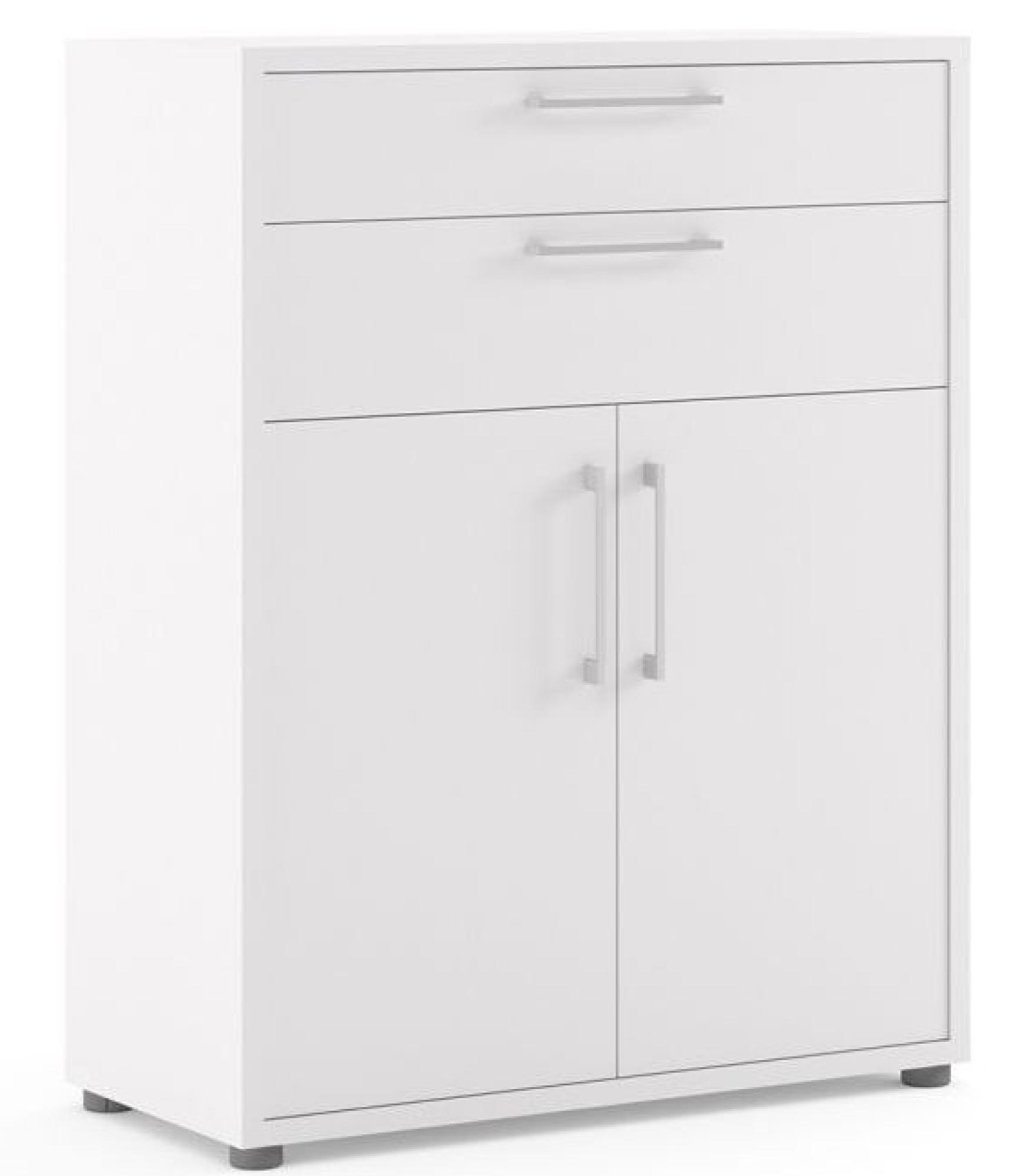 Prima White 2 Door 2 Drawer Filing Cabinet