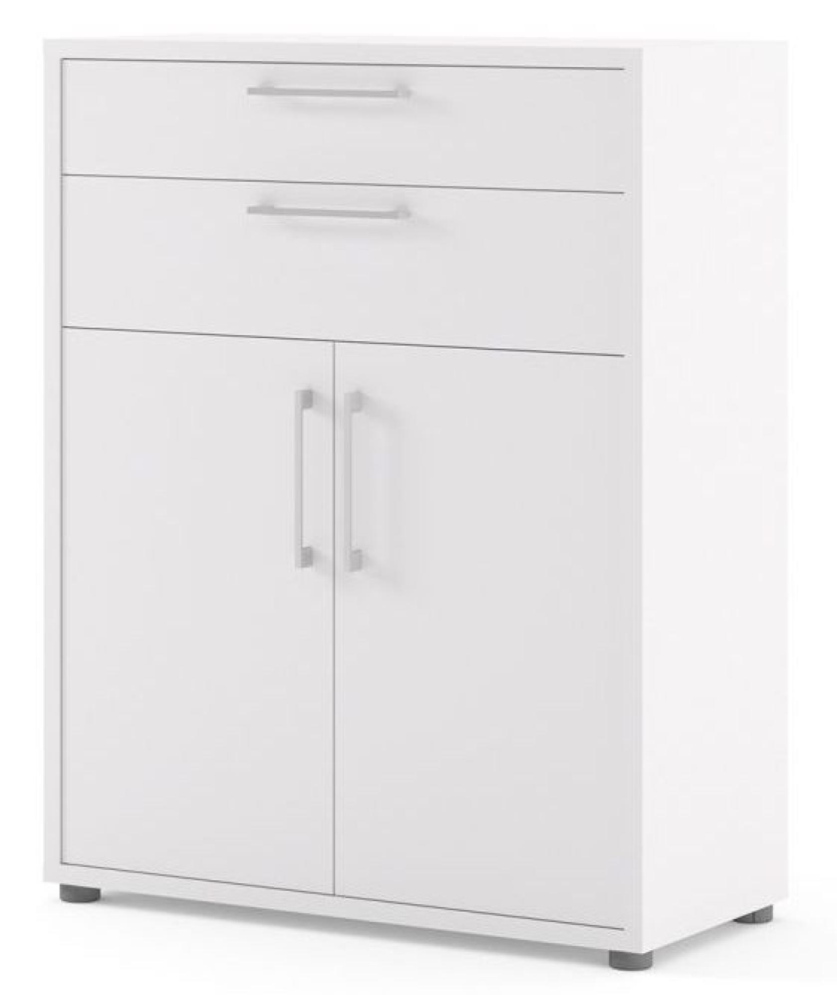 Prima White 2 Door 2 Drawer Filing Cabinet