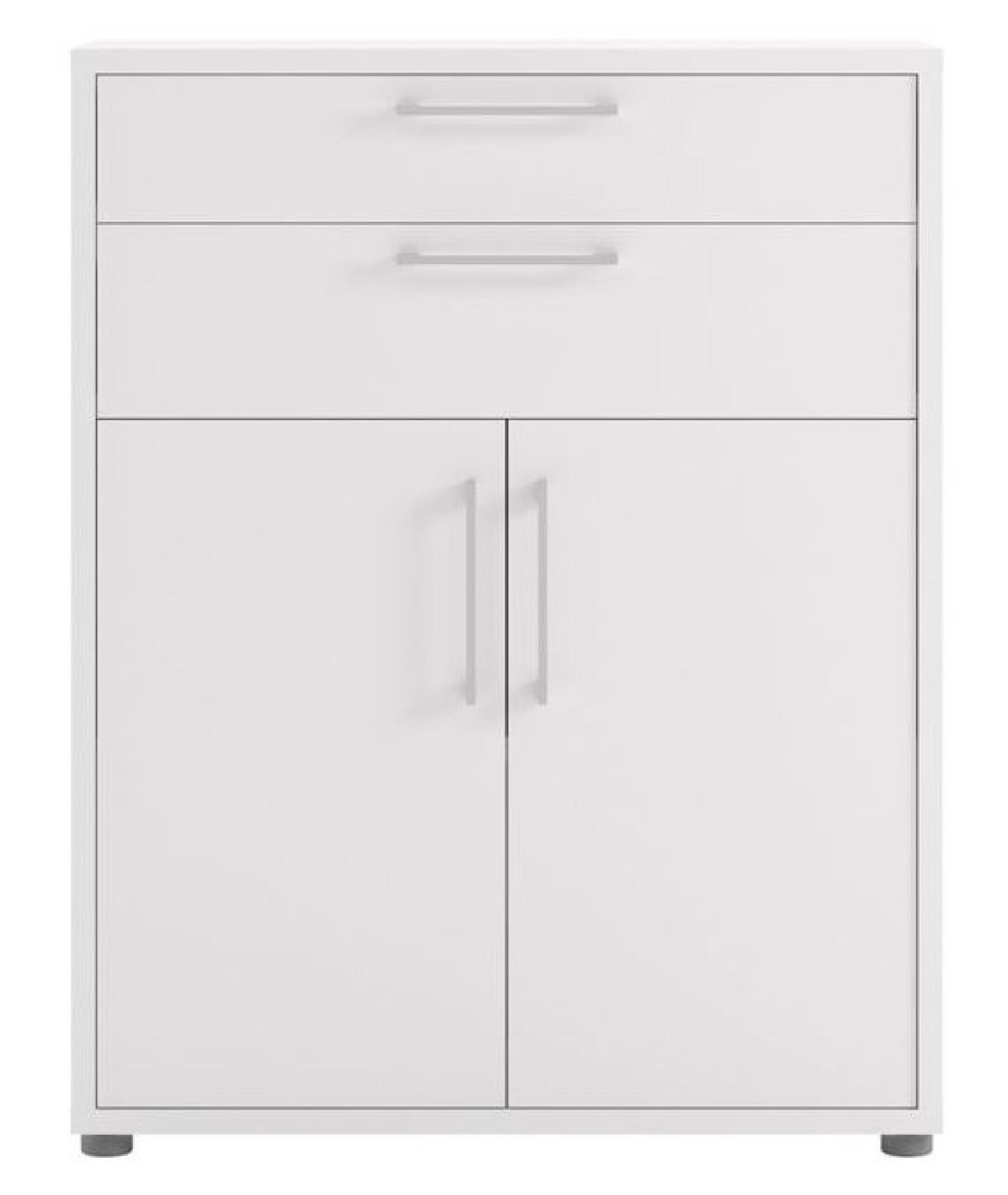 Prima White 2 Door 2 Drawer Filing Cabinet