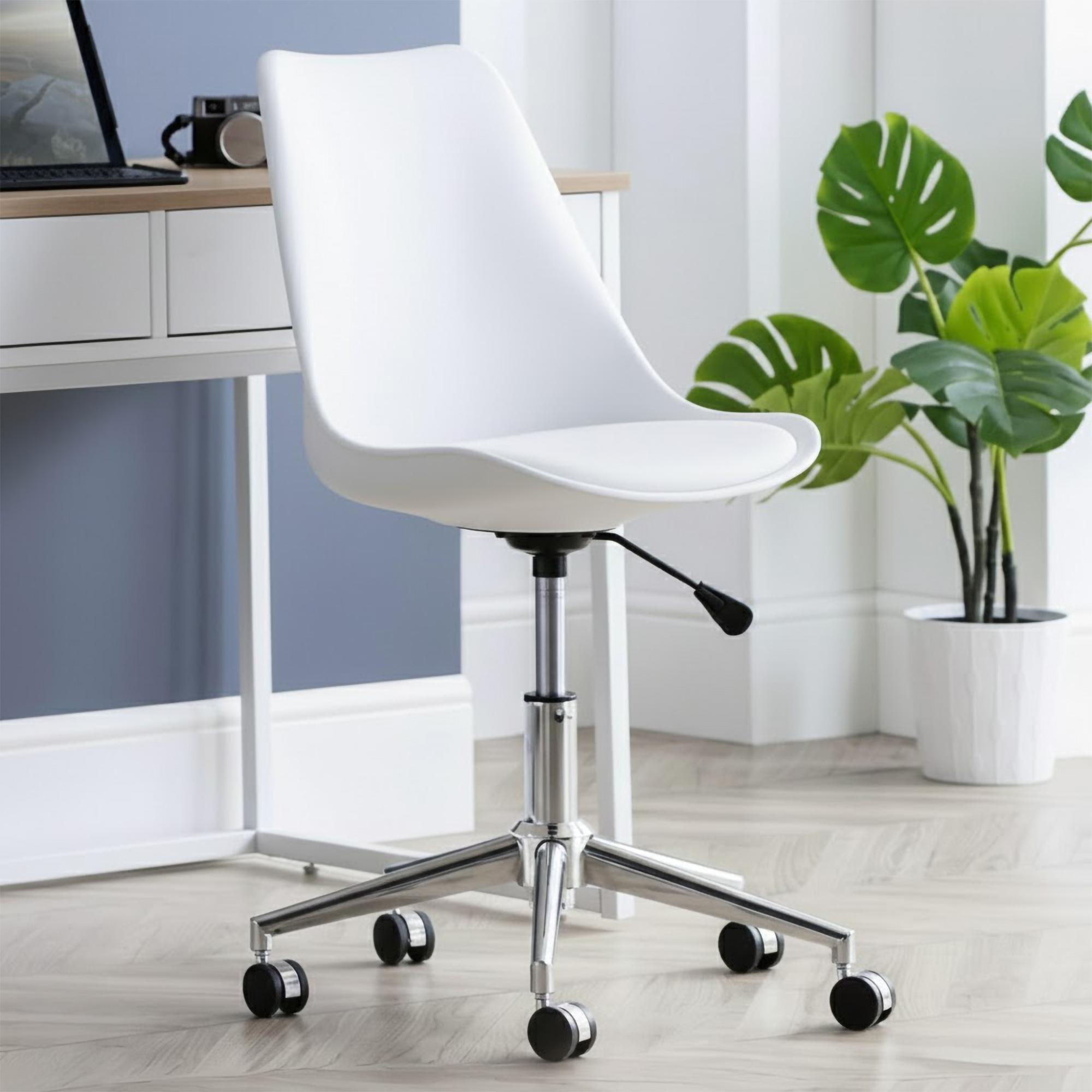 Erika Office Chair - White Faux Leather
