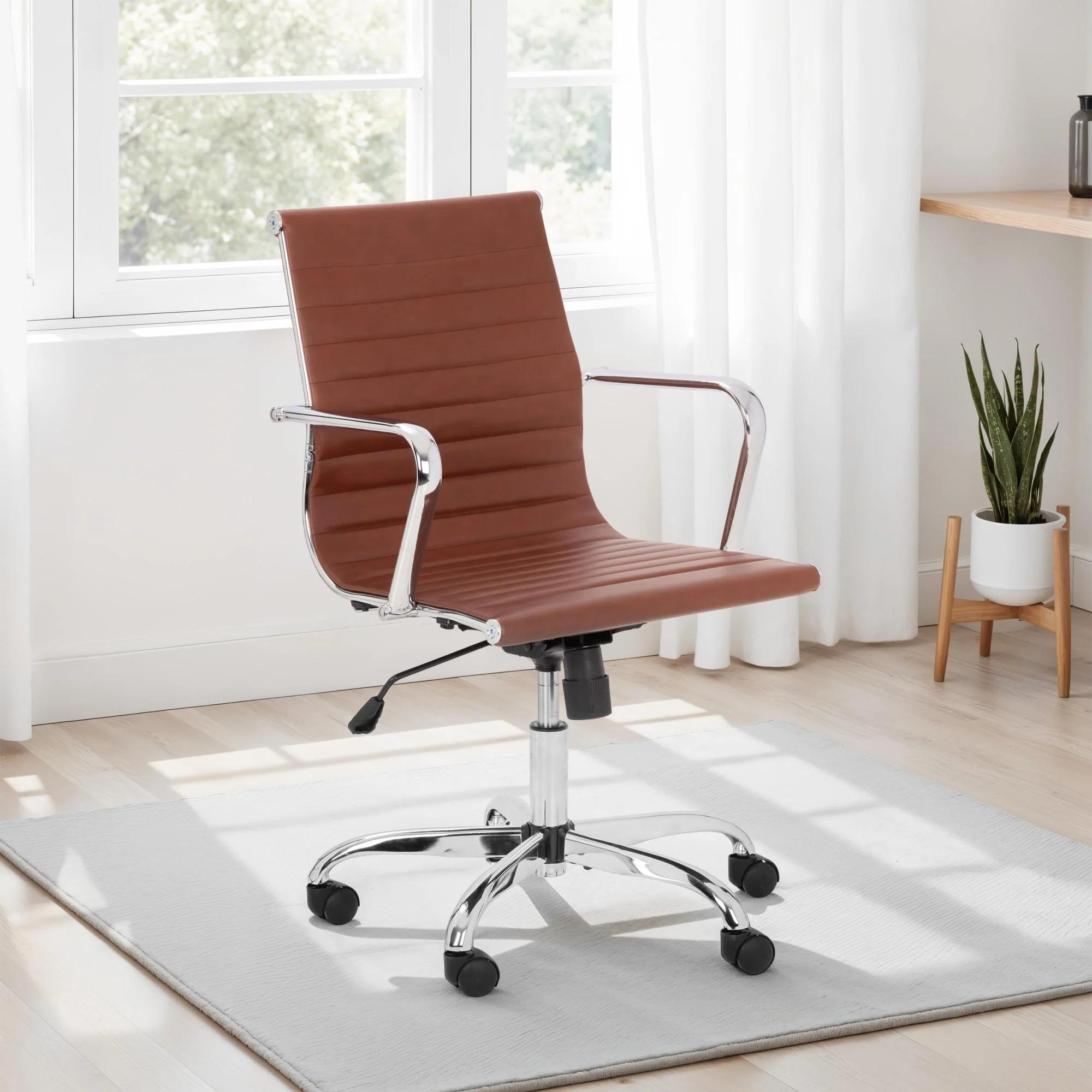 Gio Office Chair - Brown Faux Leather