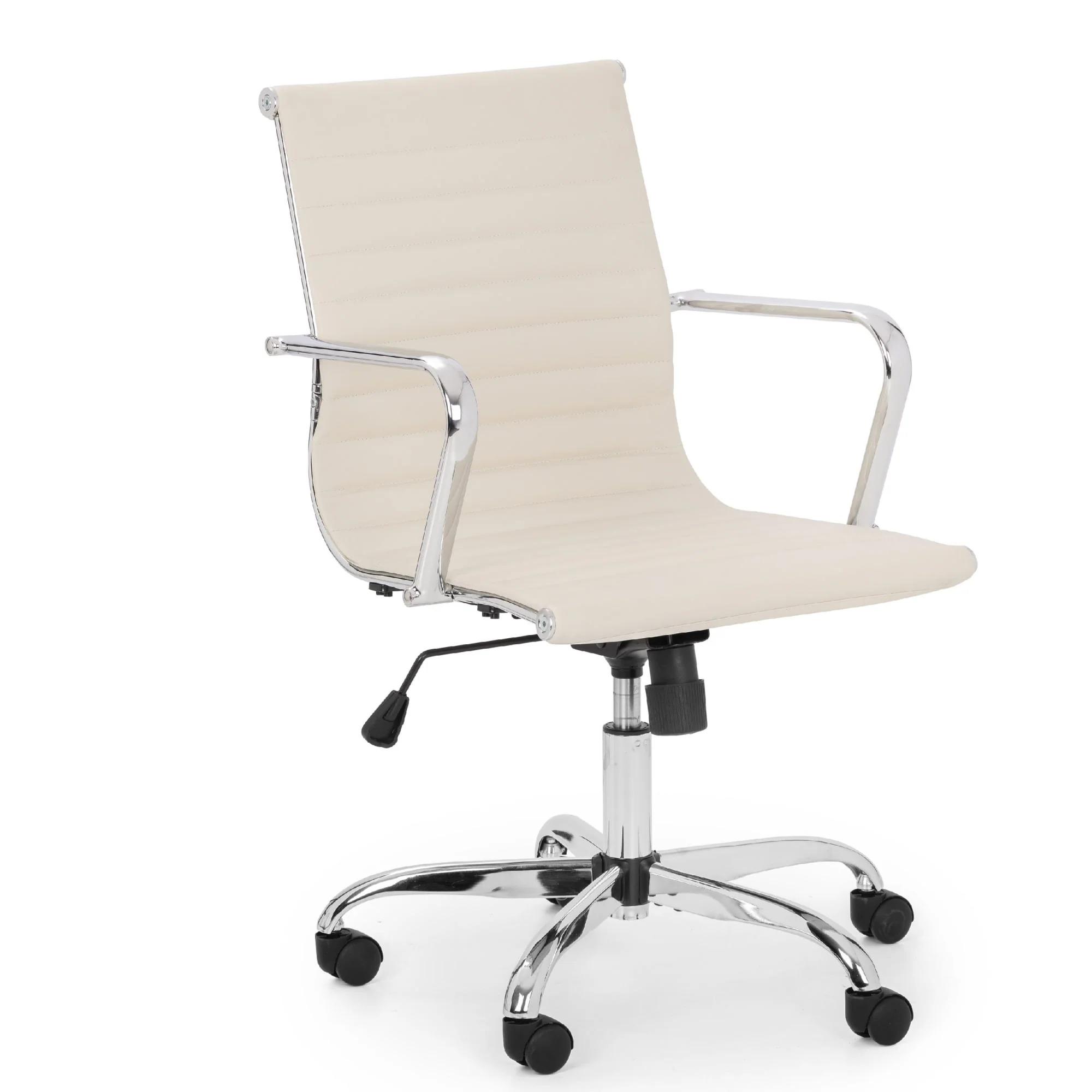 Gio Office Chair - Ivory Faux Leather