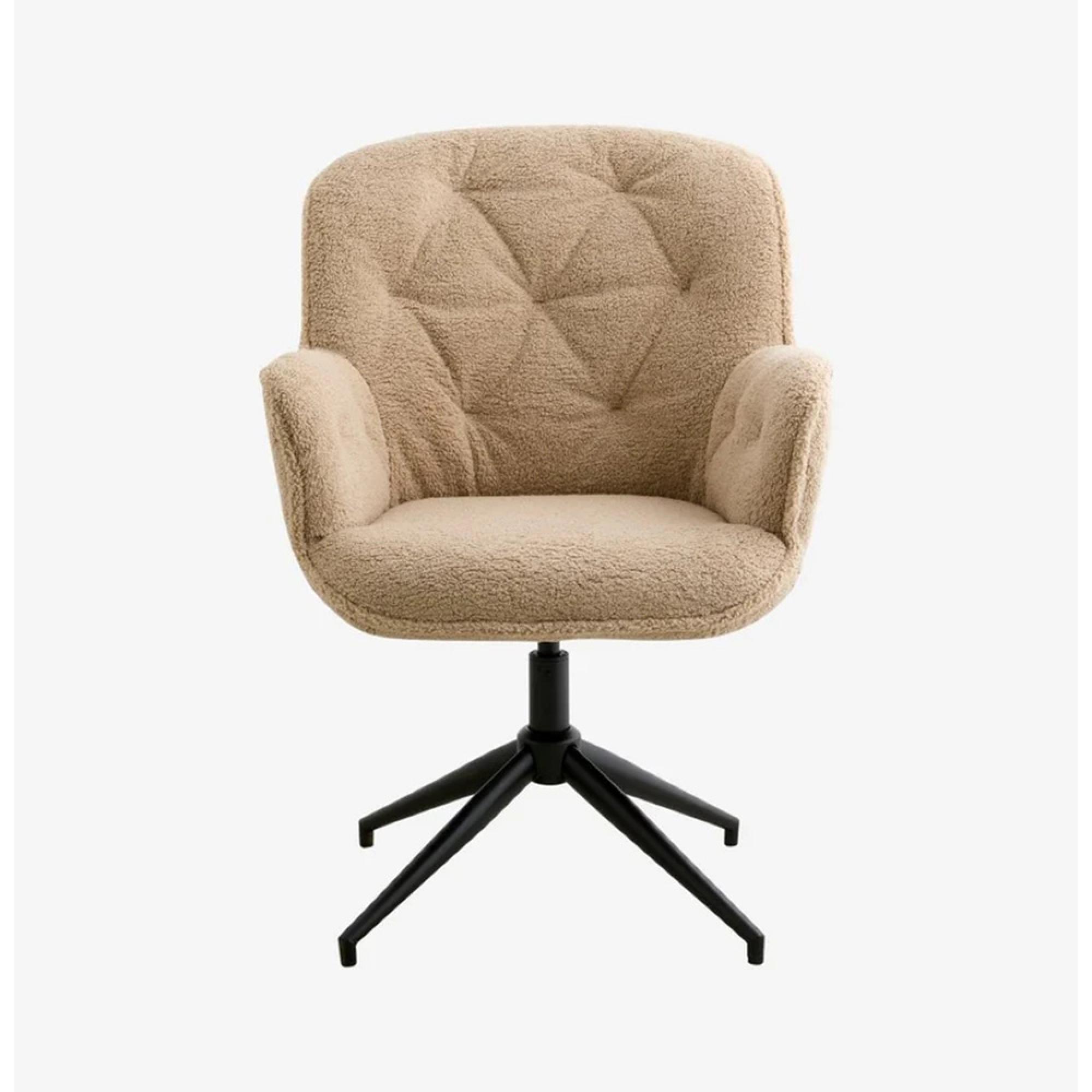 Lea Office Chair - Swivel - Boucle Fabric - Beige