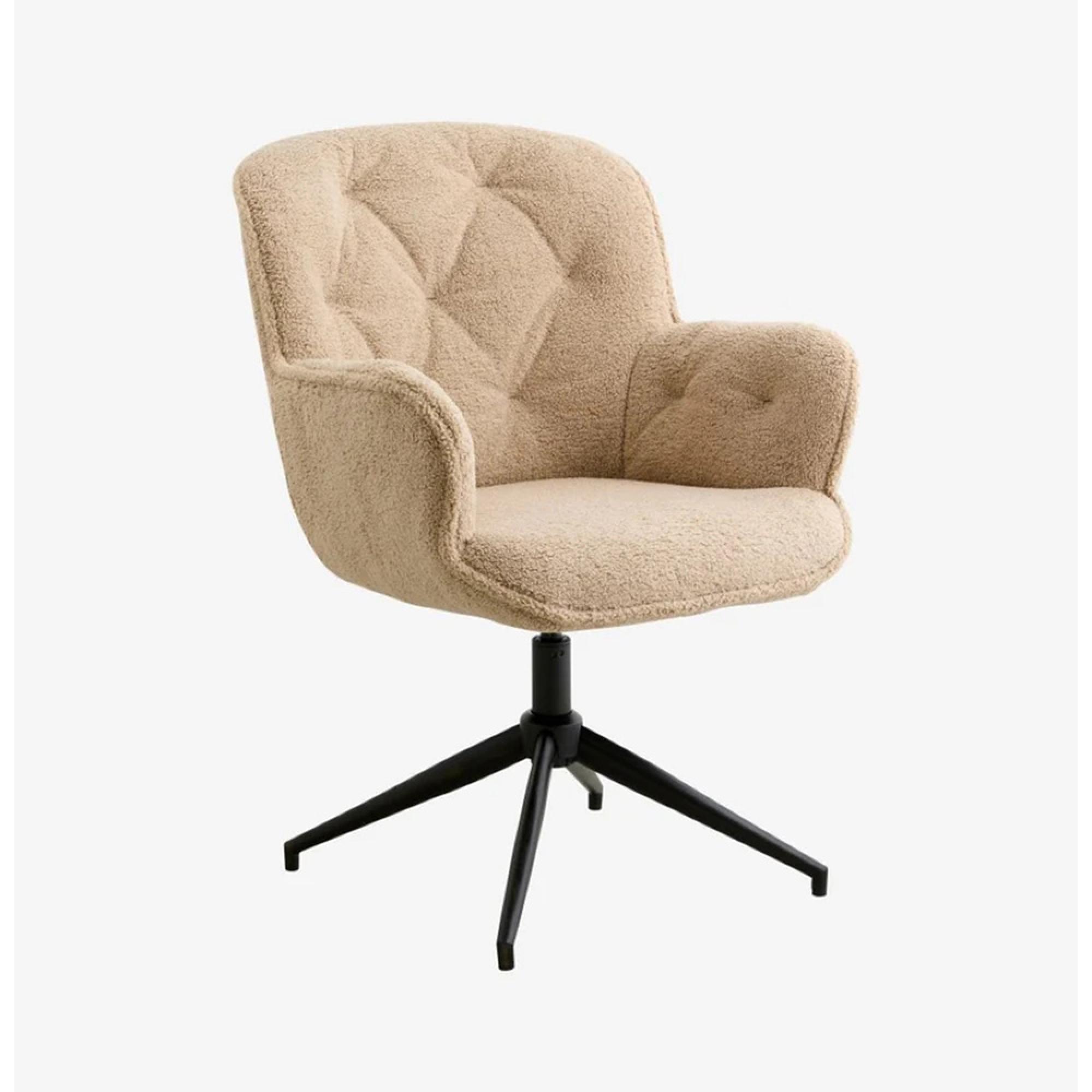 Lea Office Chair - Swivel - Boucle Fabric - Beige