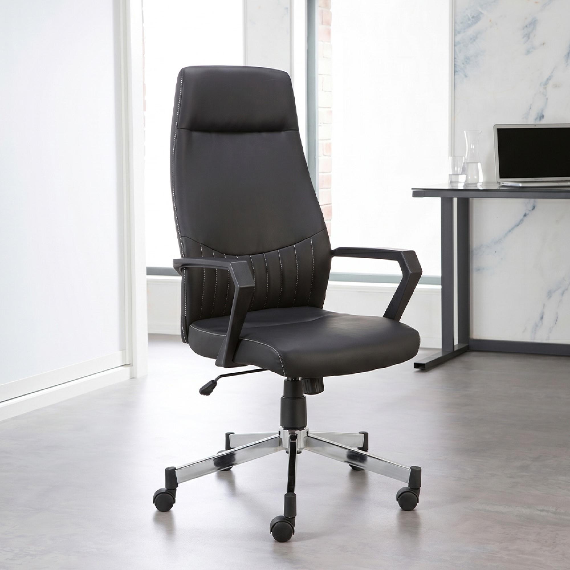 Brooklyn High Back Operator Desk Chair - Faux Leather - Black - AOC3122HB-BLK