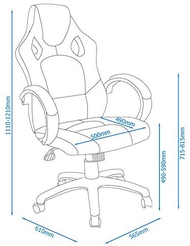 Daytona Gaming Executive Chair - Leather - Black - AOC5006BLK