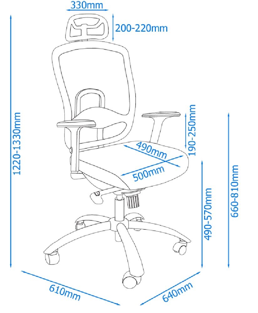 Malibu Task Operator Chair - Black with Arms - AOC5460BLK