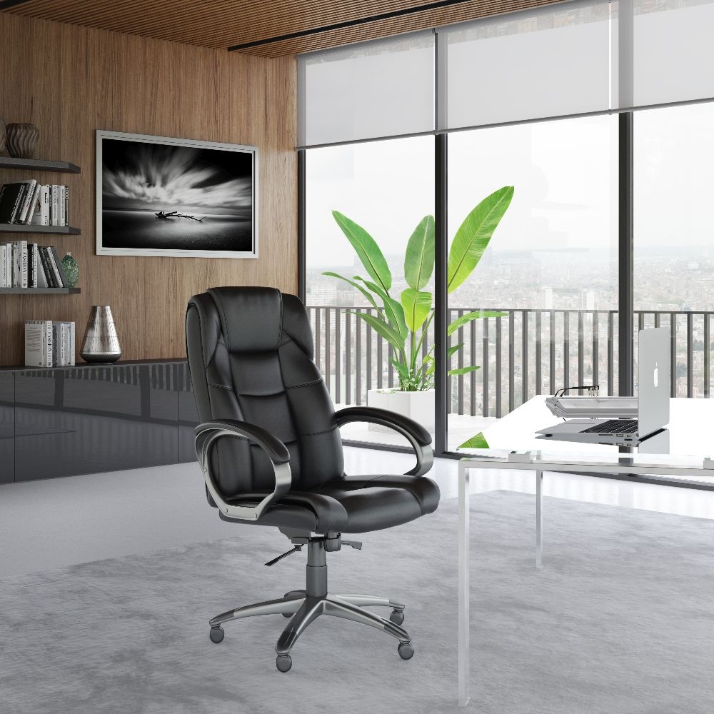 Northland Leather Executive Office Chair - Black - AOC6332-L-BK