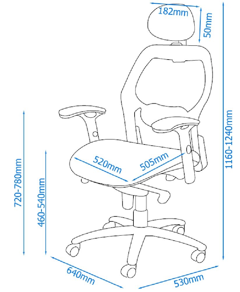 Portland Executive Office Chair - Black - AOC7301-M