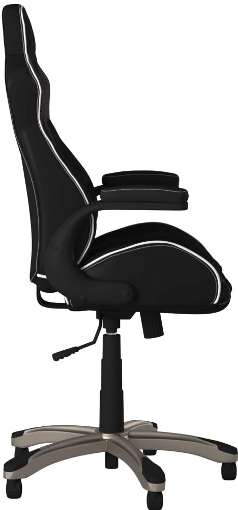 Silverstone Faux Leather Office Chair - Black - AOC2282BLK