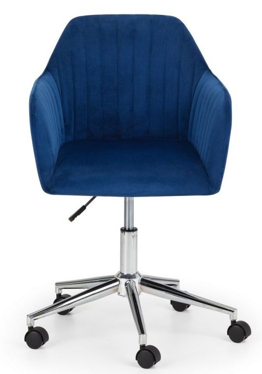 Kahlo Blue Velvet Fabric Swivel Office Chairs