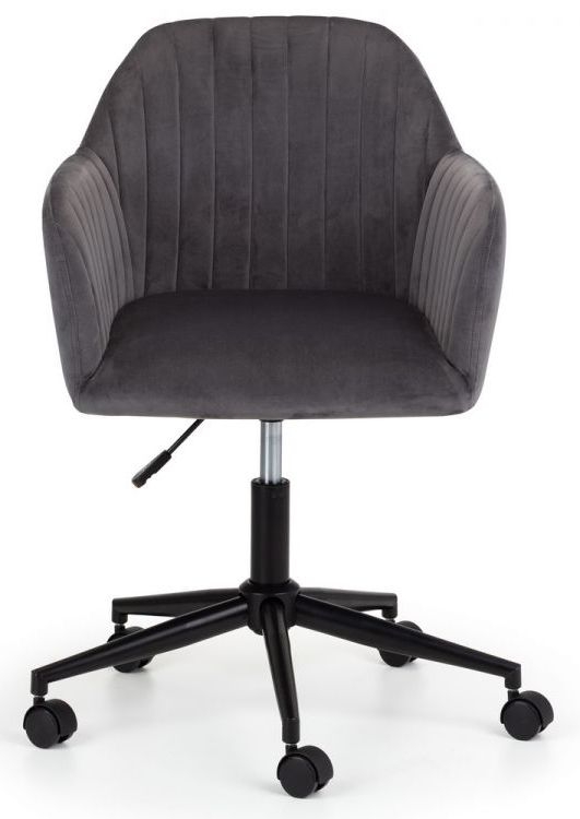 Kahlo Grey Velvet Fabric Swivel Office Chairs