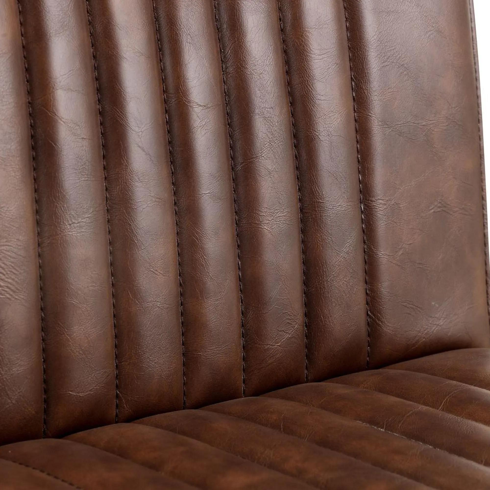 Brooklyn Barstool with Back - Set of 2 - Brown Faux Leather