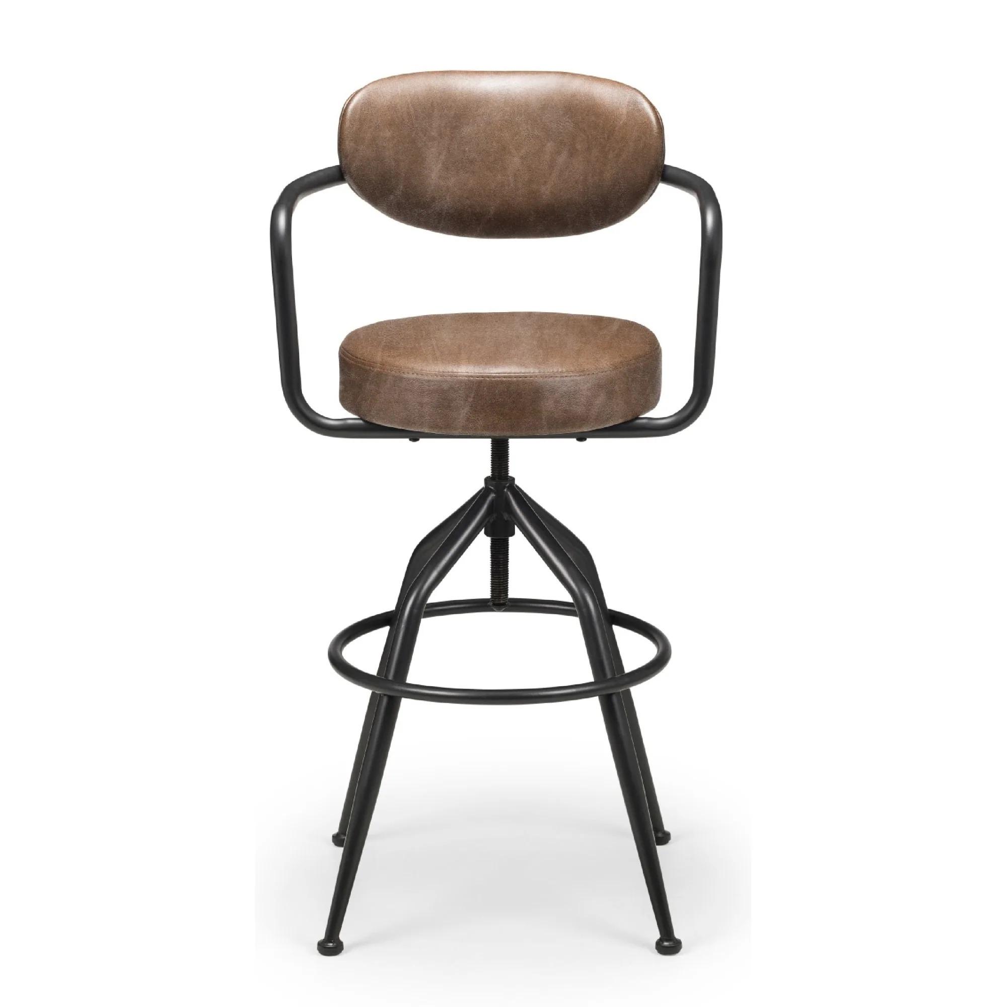Barbican Swivel Barstool with Back - Set of 2 - Brown