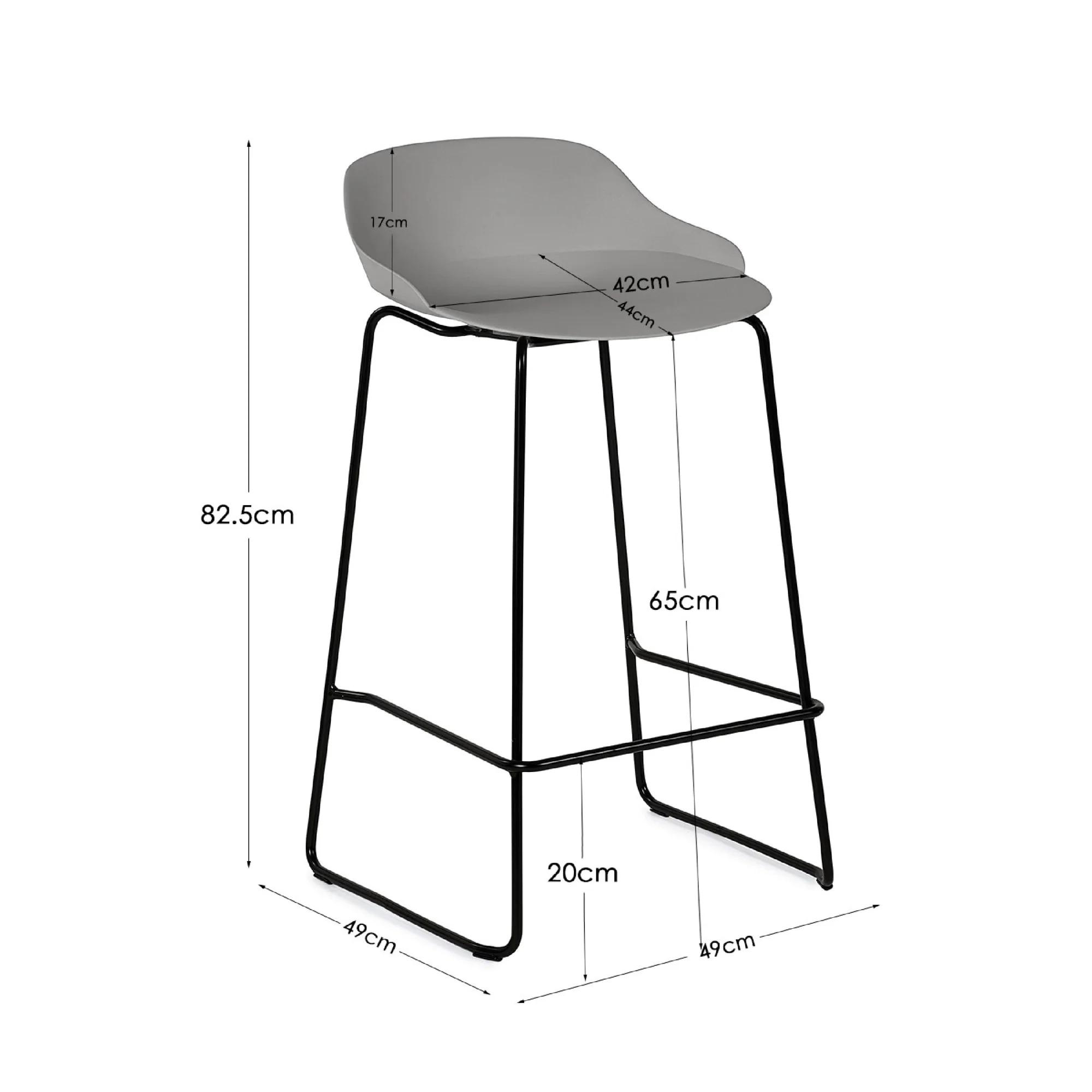 Rocco Barstool - Set of 2 - Light Grey