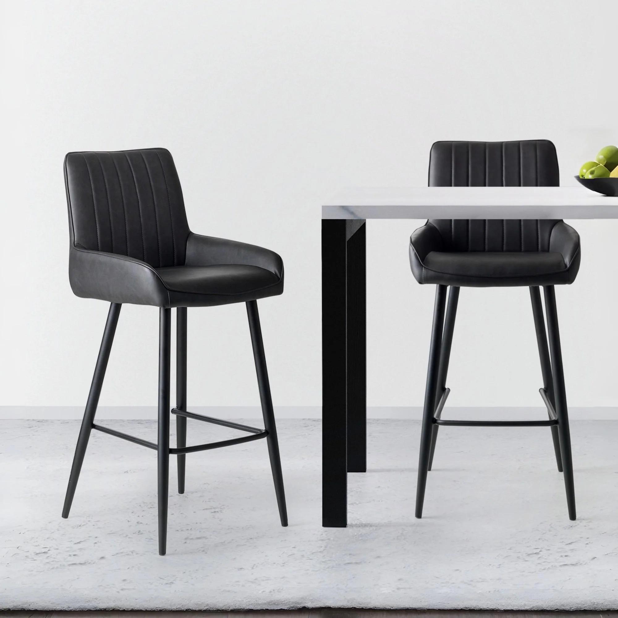 Soho Barstool with Back - Set of 2 - Black