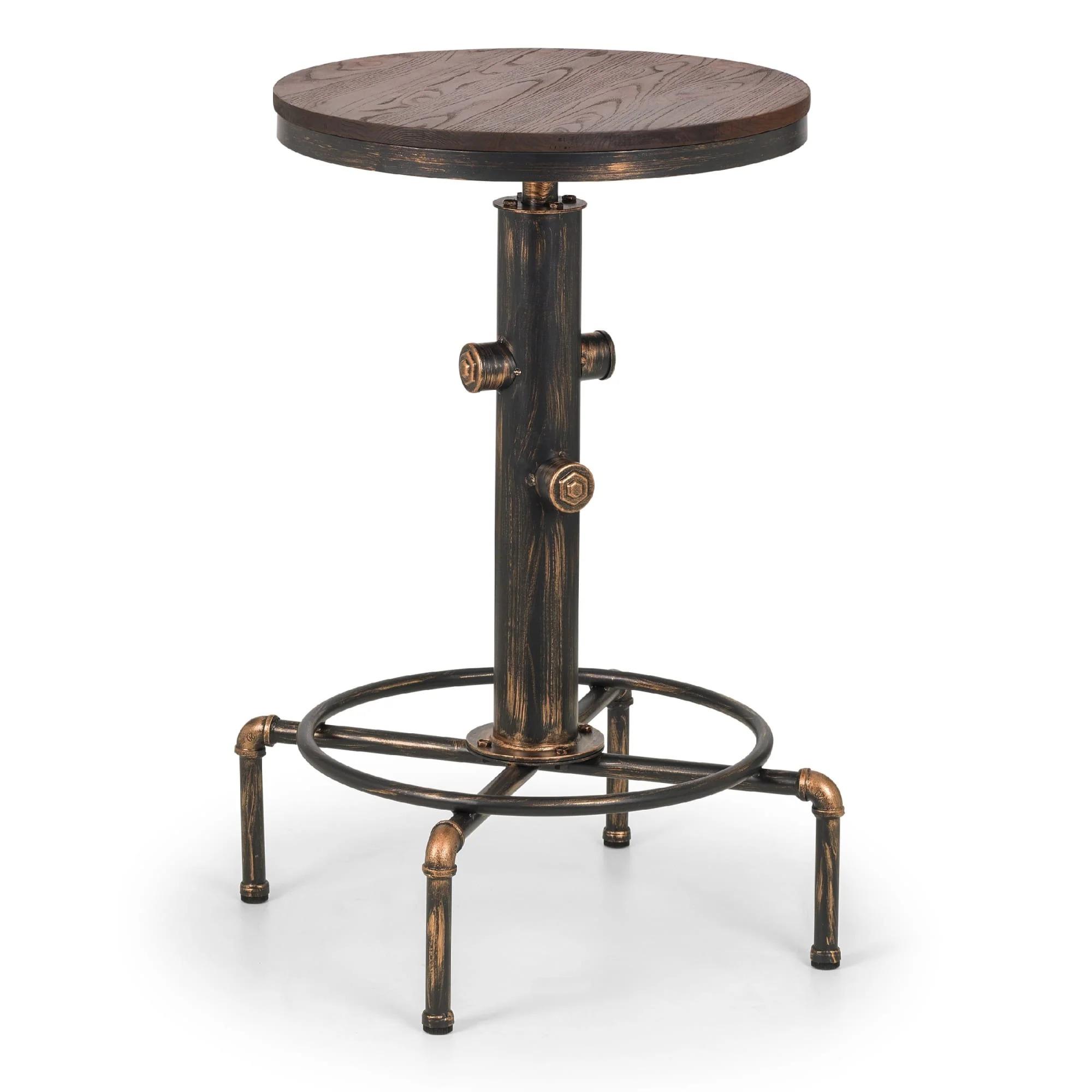 Rockport Rustic Elm Industrial Round Bar Table