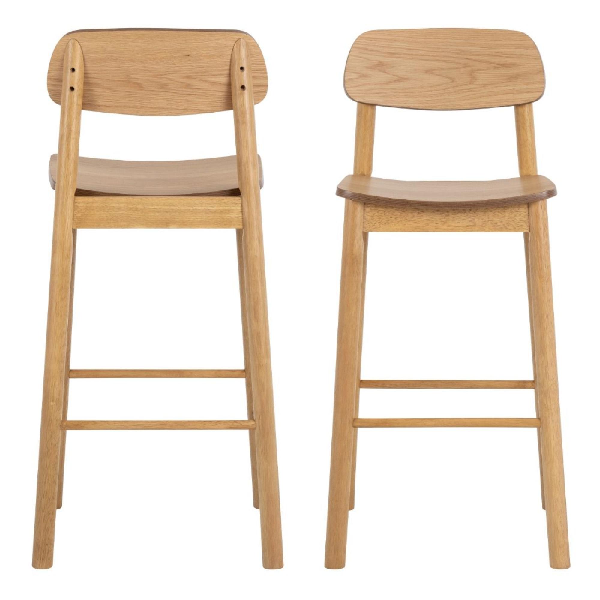 2 x Barlow Matt Oak Barstool