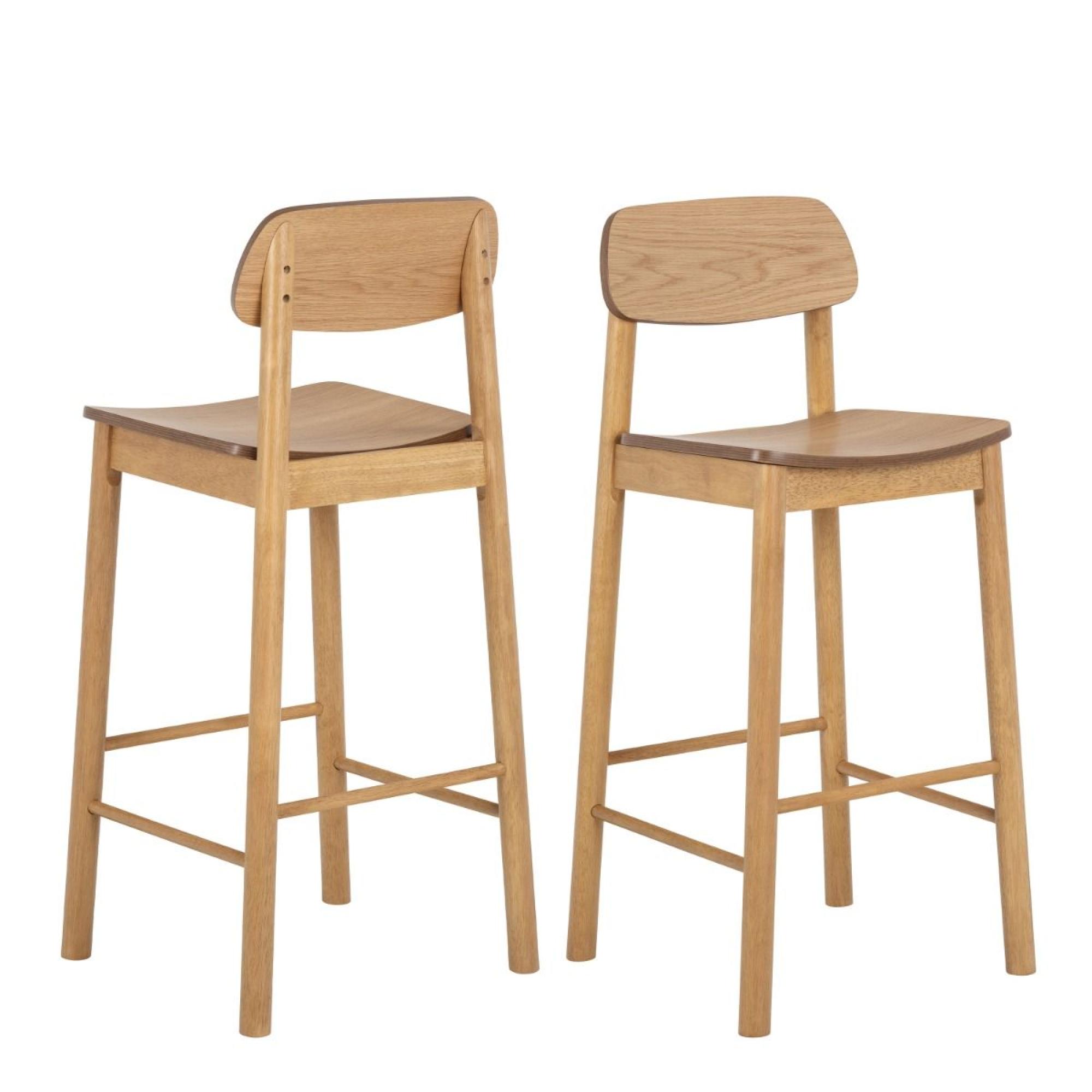 2 x Barlow Matt Oak Barstool