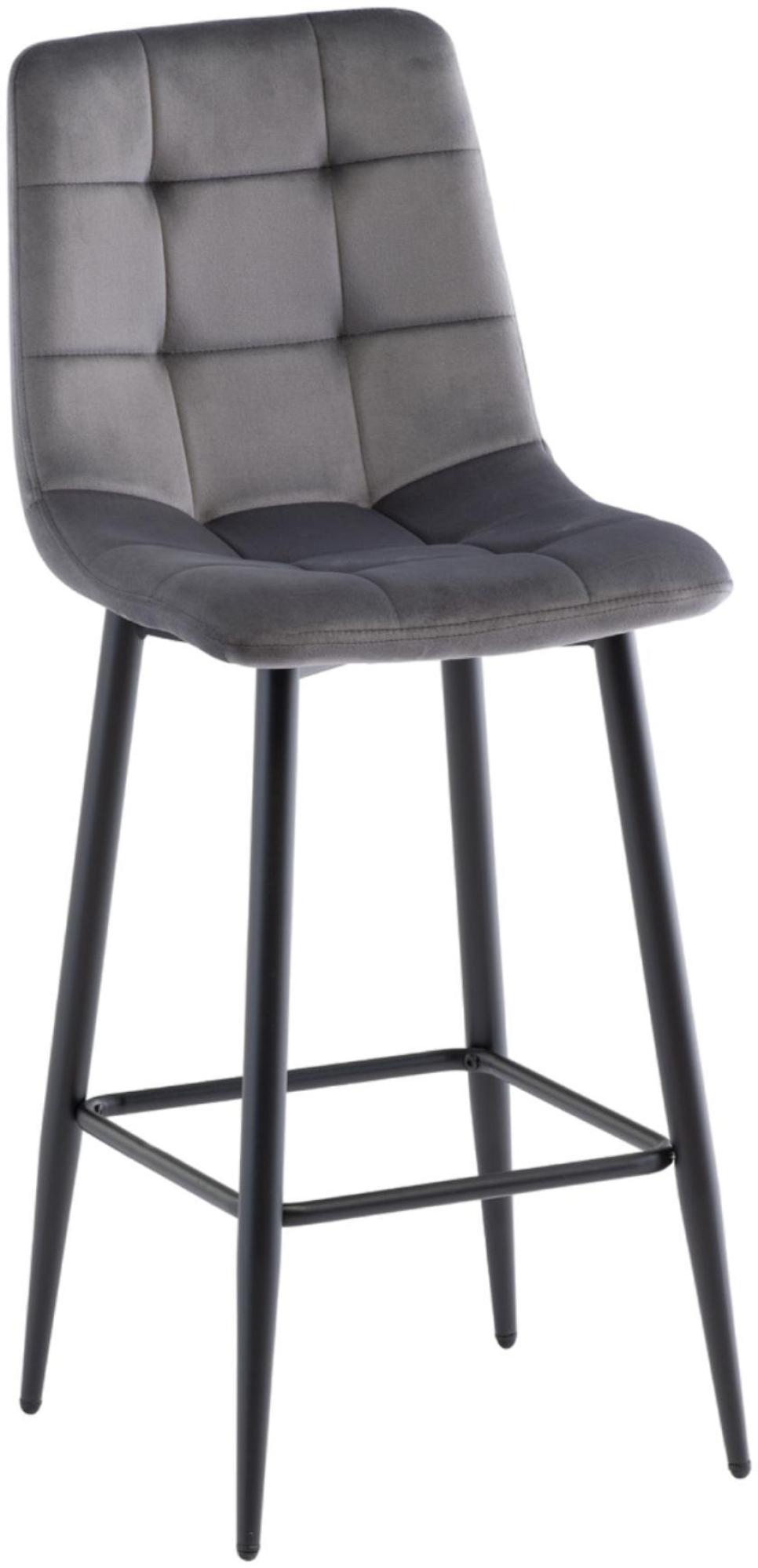 Bella Counter Stools - Set of 2 - Grey Velvet Fabric