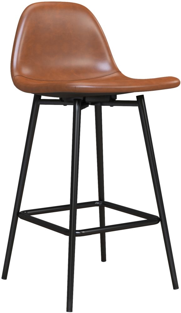 Copley Barstool - Set of 2 - Camel Faux Leather - S025416UK