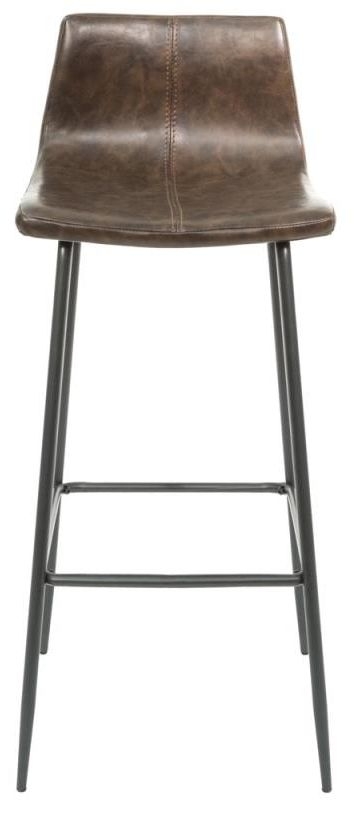 2 x Erlangen Chestnut Vintage Leather Barstool