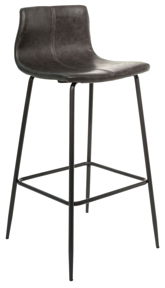 2 x Erlangen Grey Vintage Leather Barstool