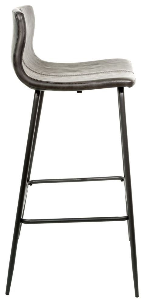2 x Erlangen Grey Vintage Leather Barstool