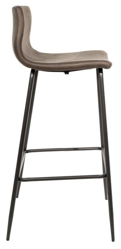 2 x Erlangen Mussel Grey Fabric Barstool