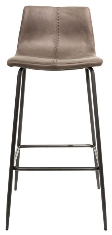 2 x Erlangen Mussel Grey Fabric Barstool