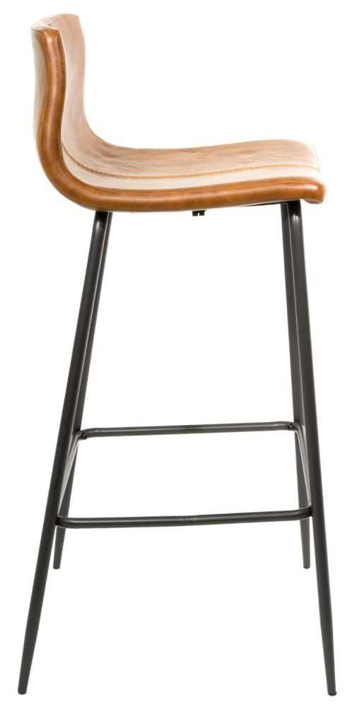 2 x Erlangen Tan Vintage Leather Barstool