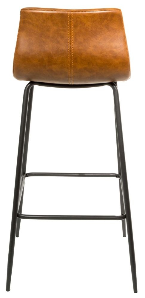 2 x Erlangen Tan Vintage Leather Barstool