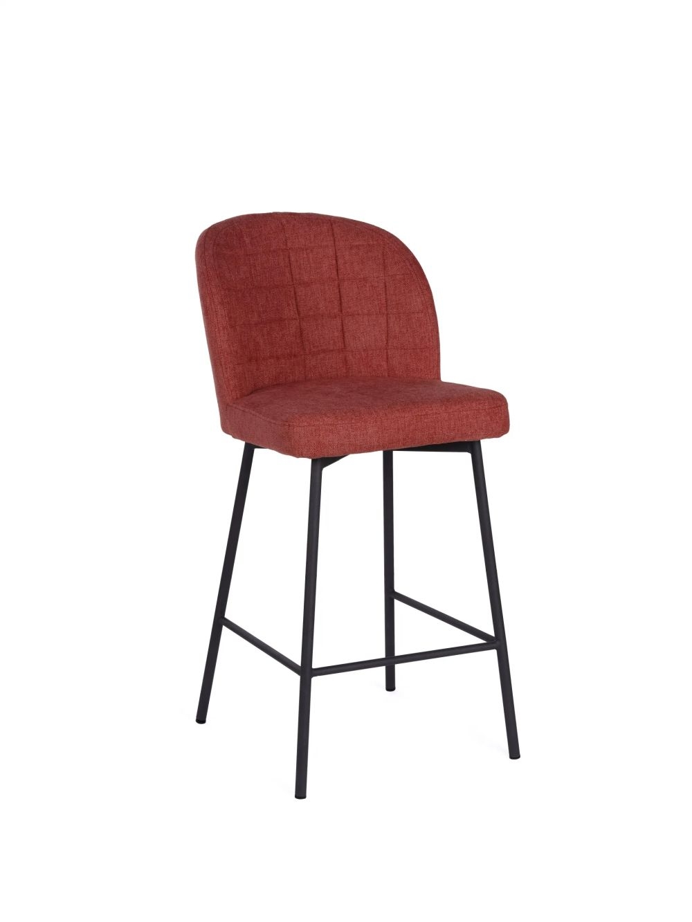 2 x Falun Red Fabric Counter Stool