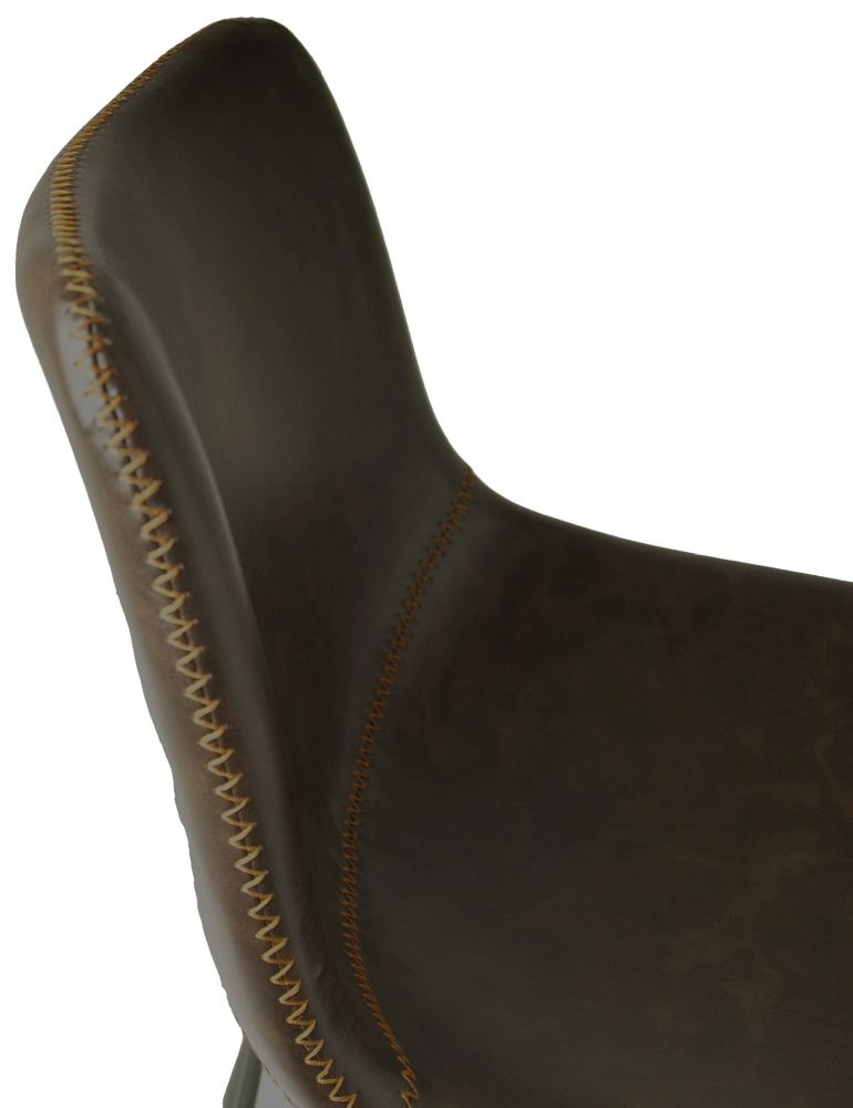 2 x Fremont Chestnut Vintage Leather Barstool