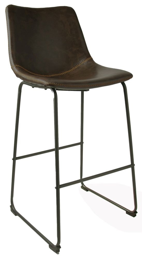 2 x Fremont Chestnut Vintage Leather Barstool