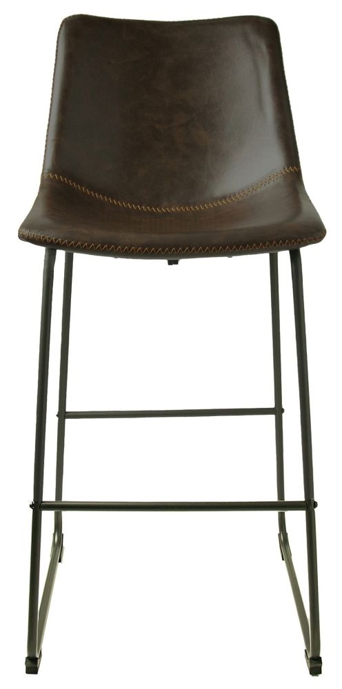 2 x Fremont Chestnut Vintage Leather Barstool