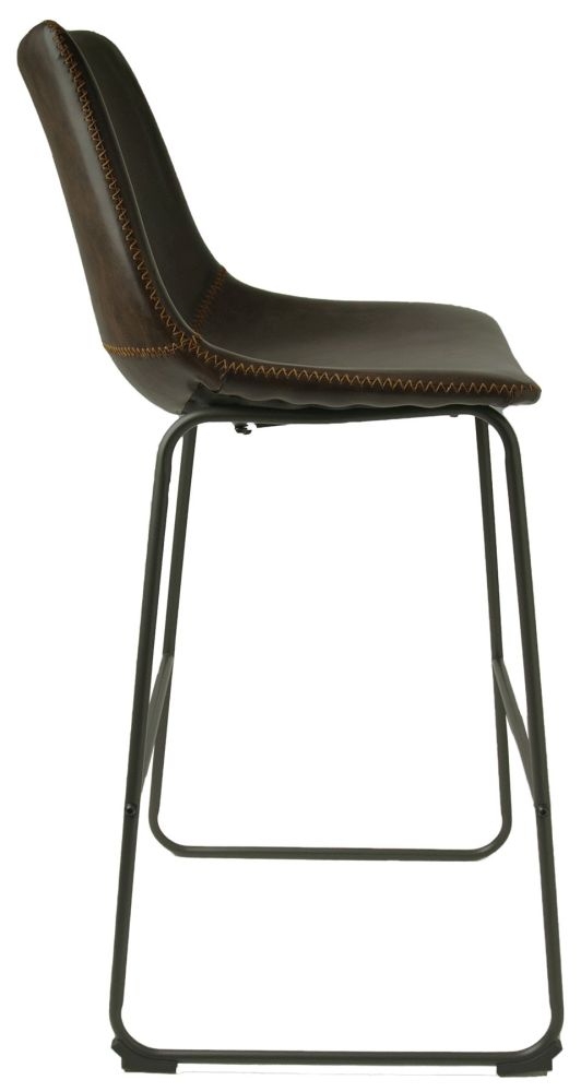 2 x Fremont Chestnut Vintage Leather Barstool