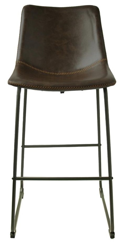 2 x Fremont Chestnut Vintage Leather Barstool