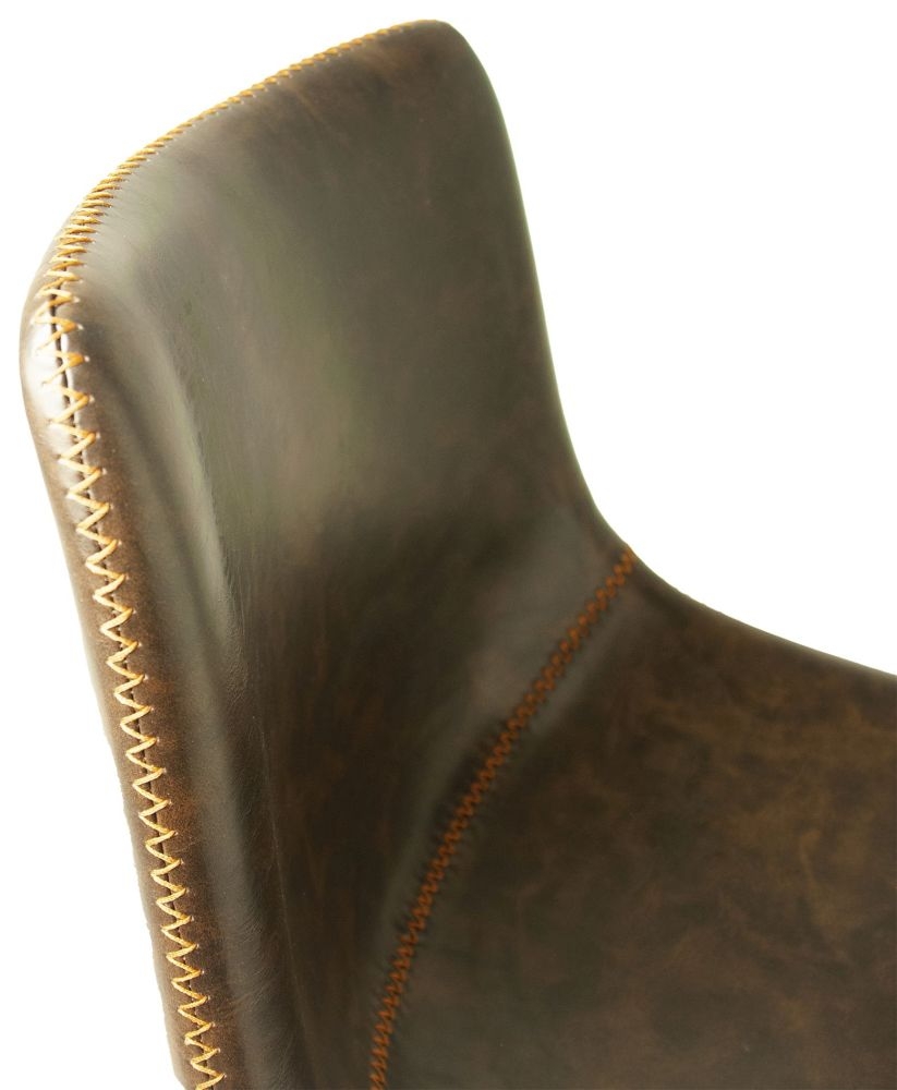 2 x Fremont Chestnut Vintage Leather Counter Stool