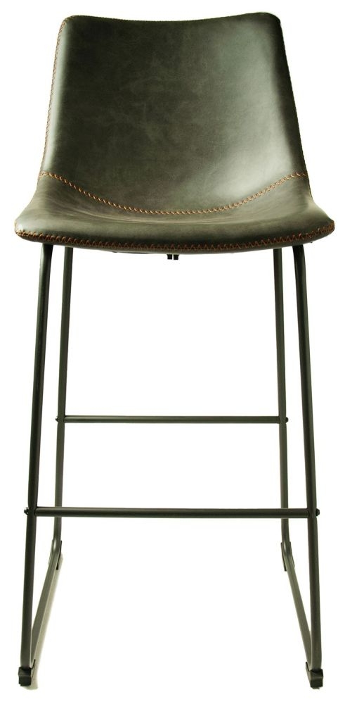 2 x Fremont Grey Vintage Leather Barstool