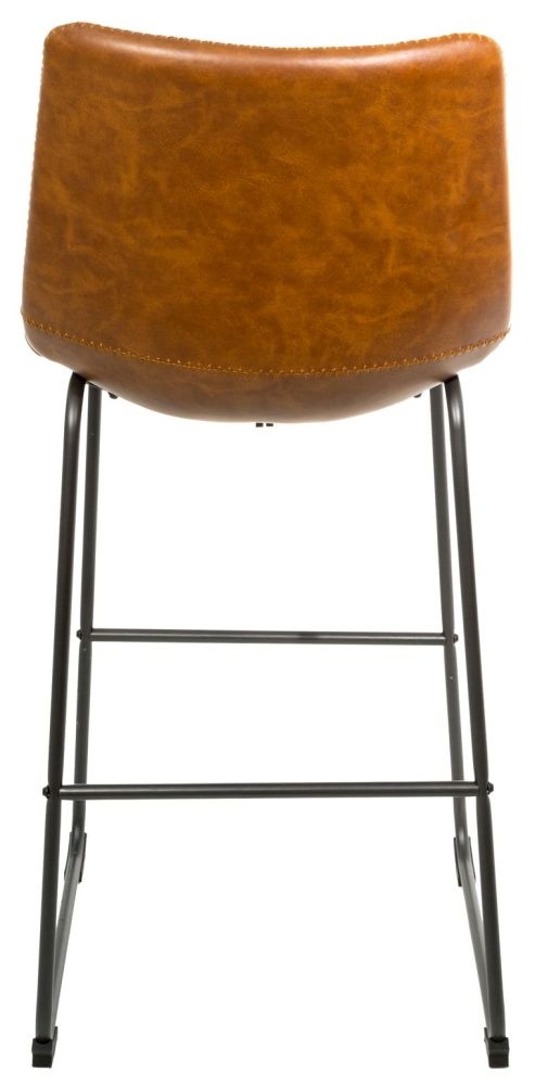 2 x Fremont Tan Vintage Leather Barstool
