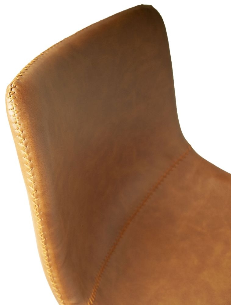 2 x Fremont Tan Vintage Leather Counter Stool