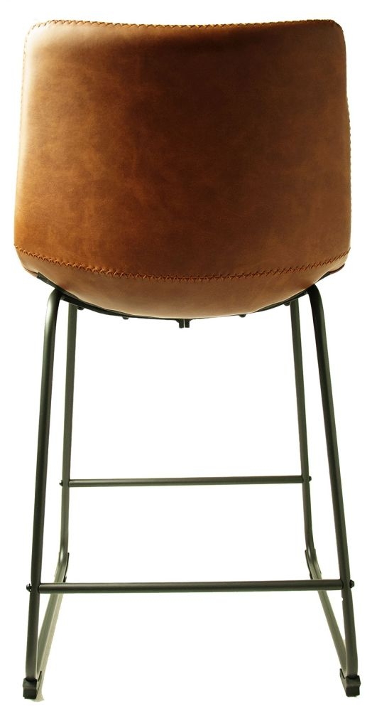2 x Fremont Tan Vintage Leather Counter Stool