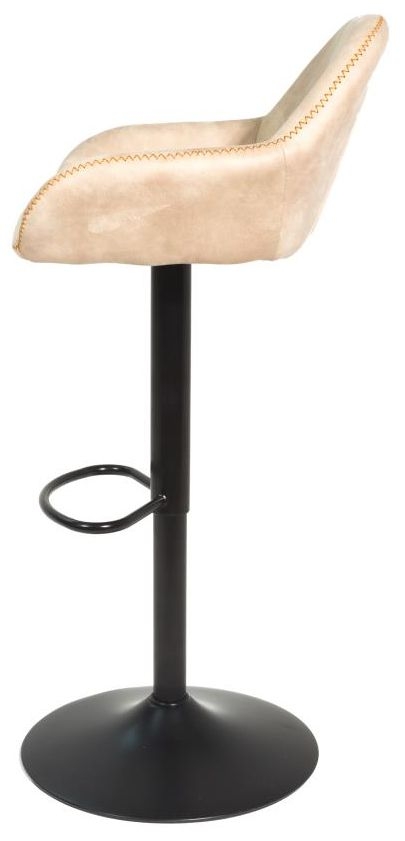 2 x Hawai Oyster Natural Fabric Gas Lift Barstool